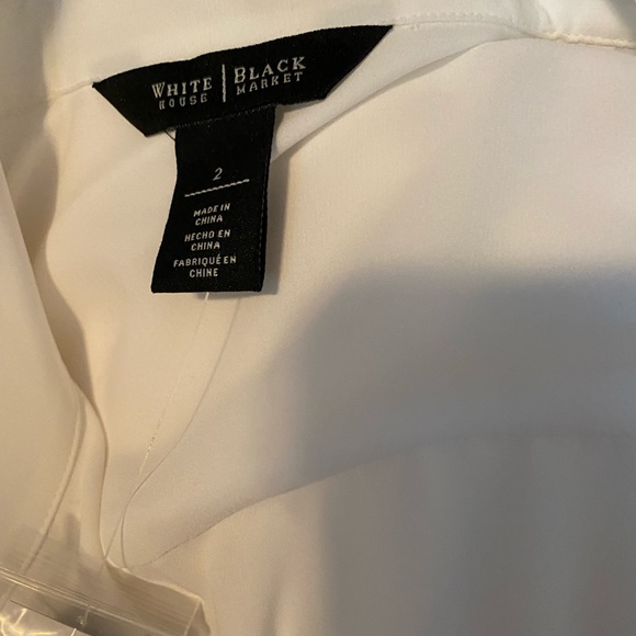 WHBM blouse long sleeve New Ecru Size 2 -NWT - Picture 4 of 8